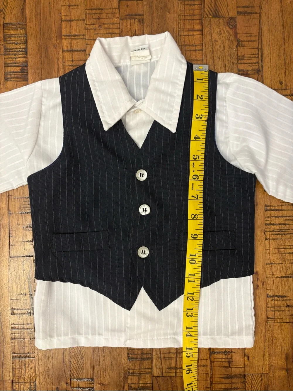 Vintage Happy Fella Toddler Boys Vest Shirt Pants Suit Set